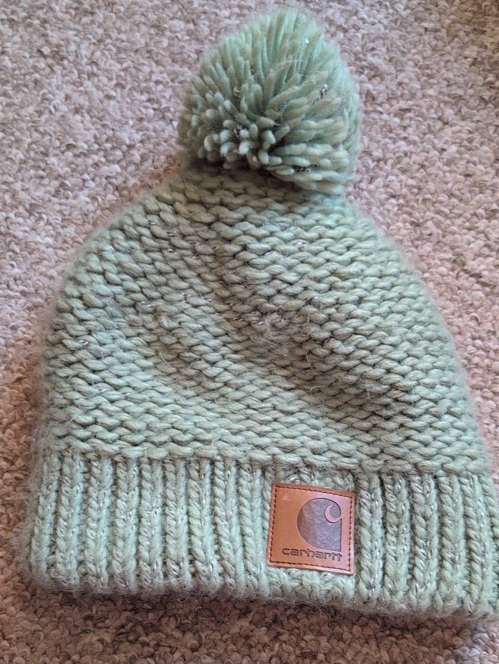 Carhartt Mint Pom Beanie - Soft Green Knit